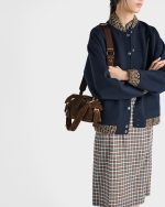 Prada Explore medium suede shoulder bag with flap - Image 6